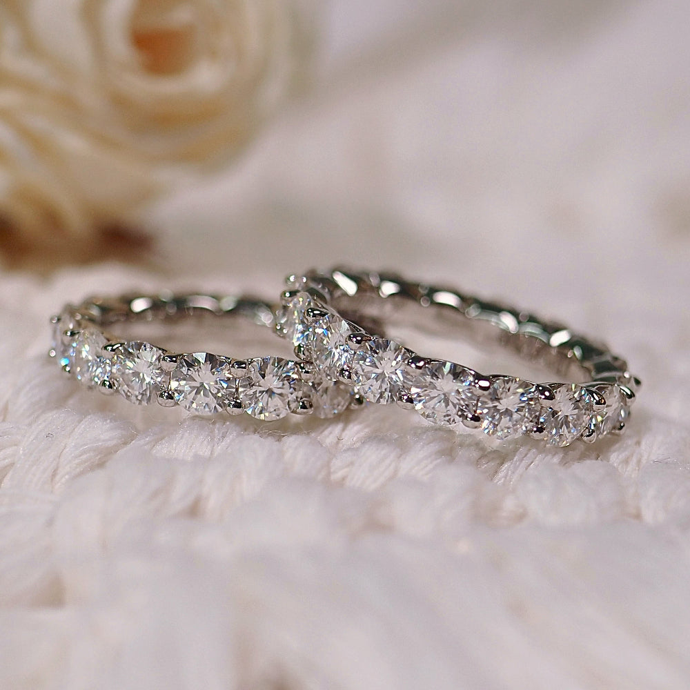 925 Silver 5.0Ctw. Round Cut Moissanite Eternity Band