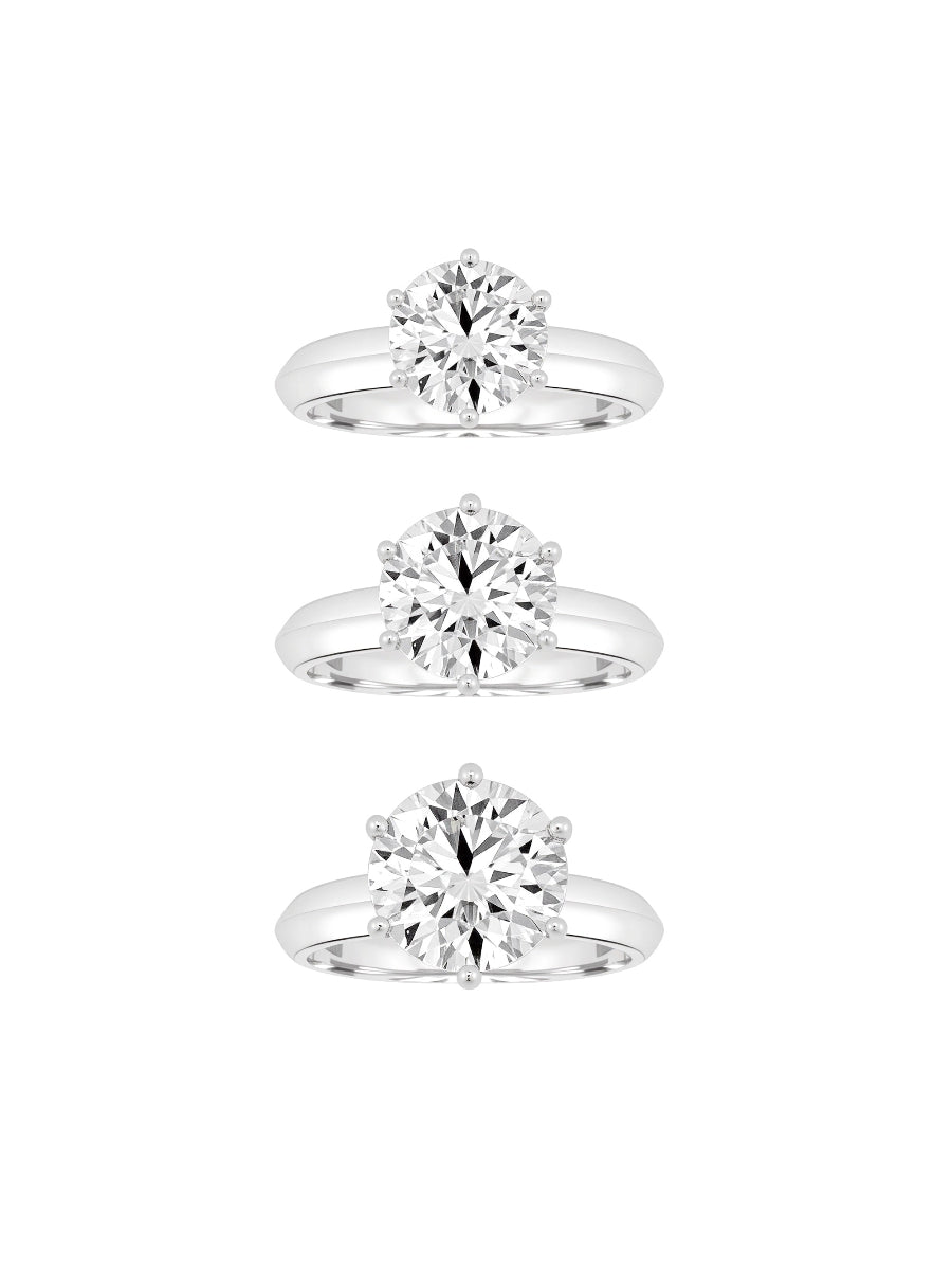 925 Silver Round Cut Moissanite Solitaire Ring