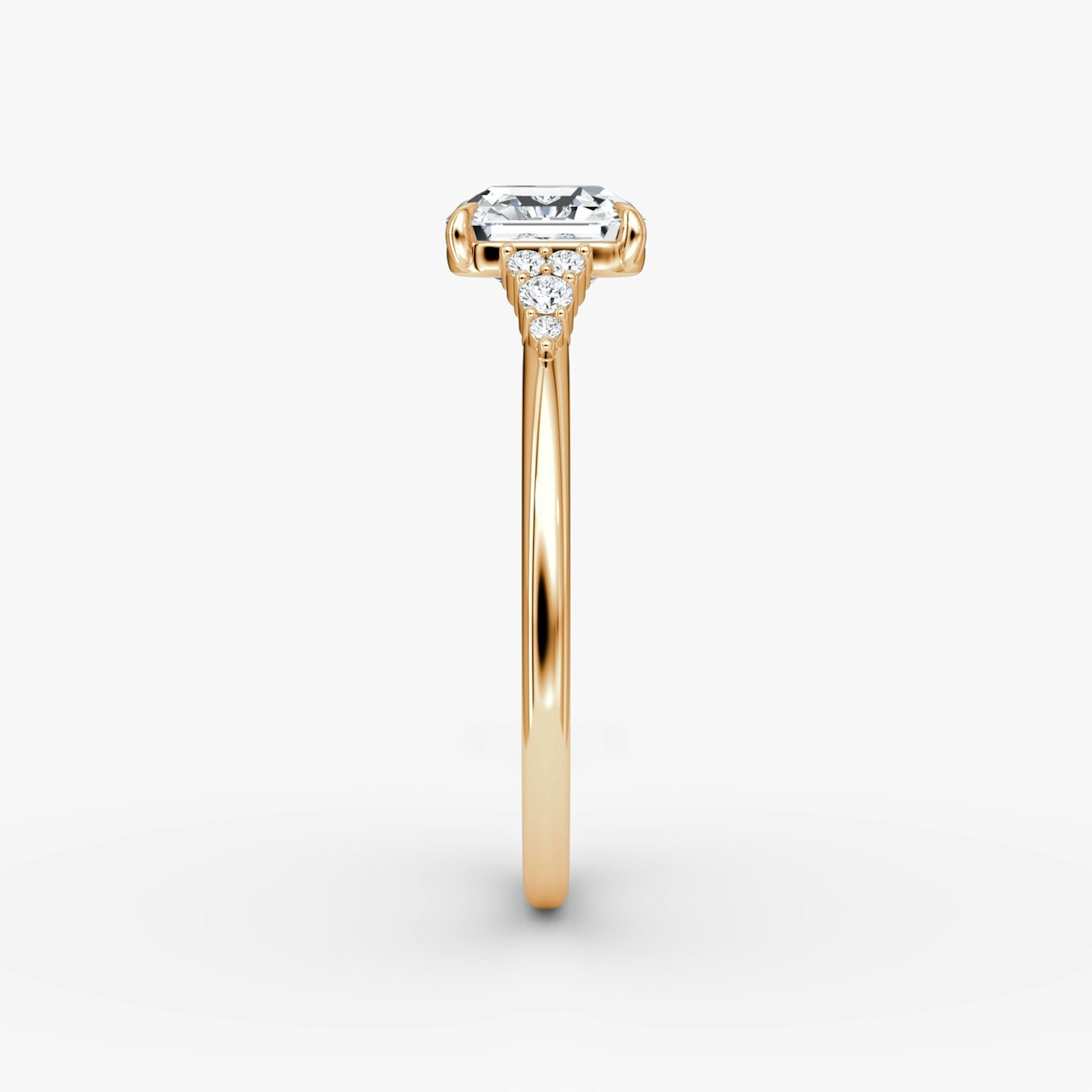 The Side Cluster Cathedral Asscher Engagement Ring