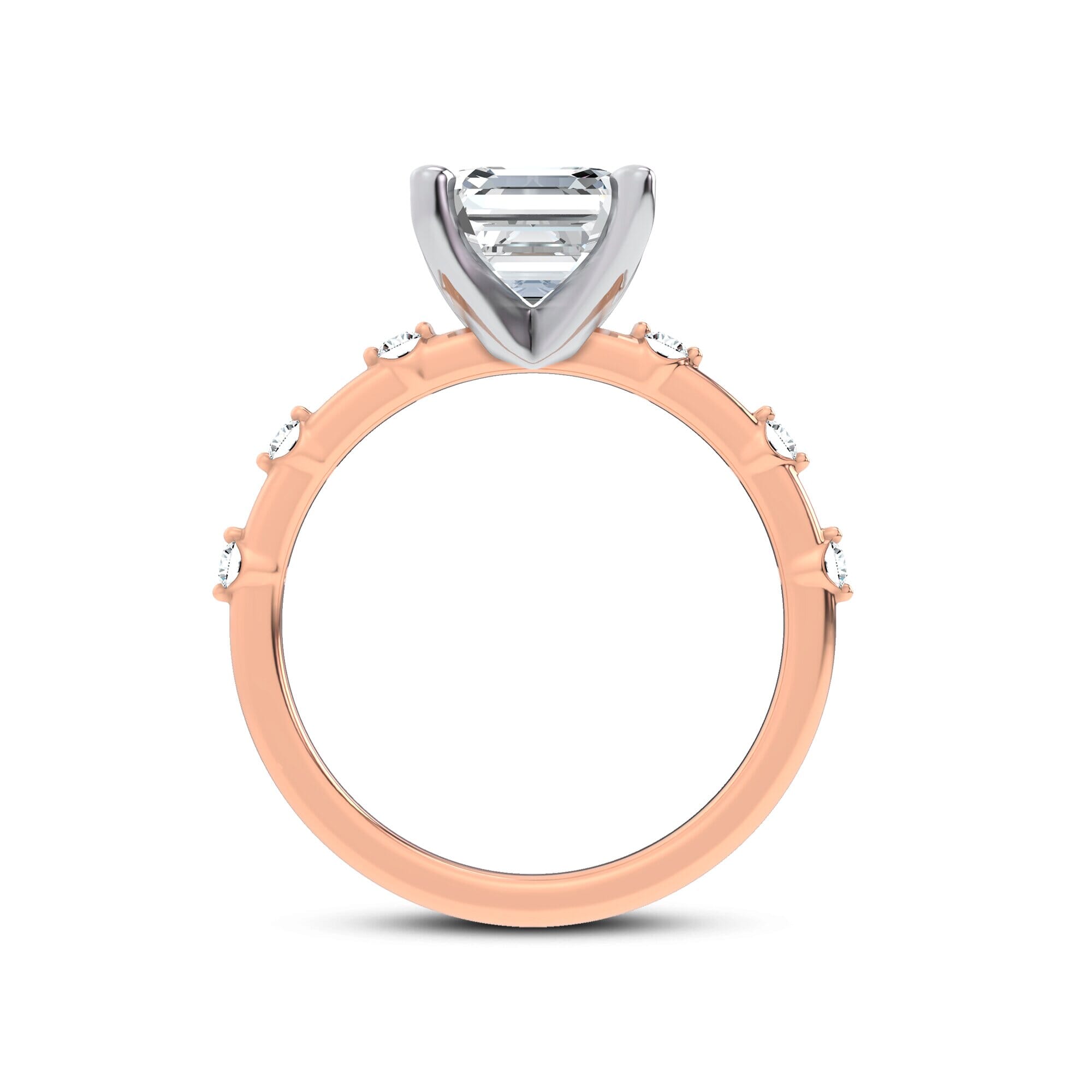 Starlight Spaced Diamond Engagement Asscher Ring