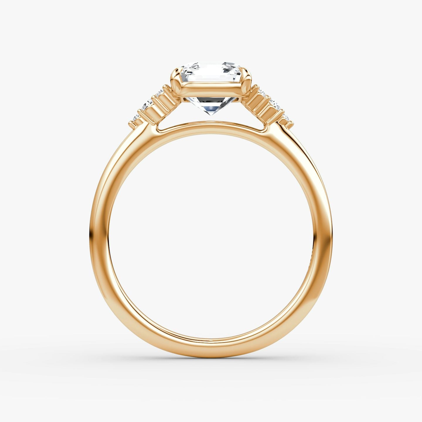 The Side Cluster Cathedral Asscher Engagement Ring