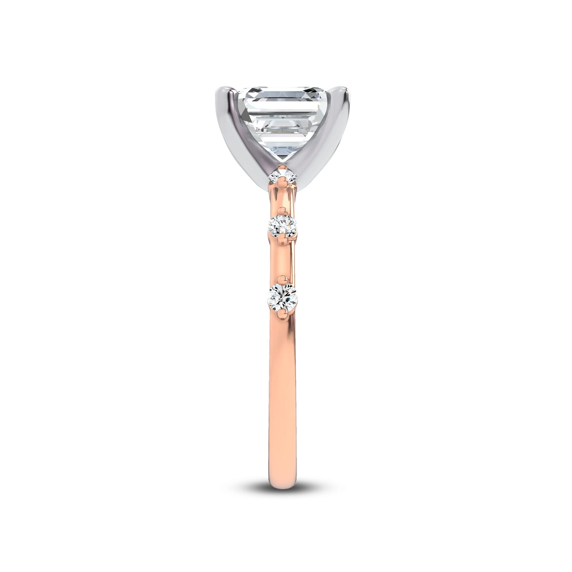 Starlight Spaced Diamond Engagement Asscher Ring