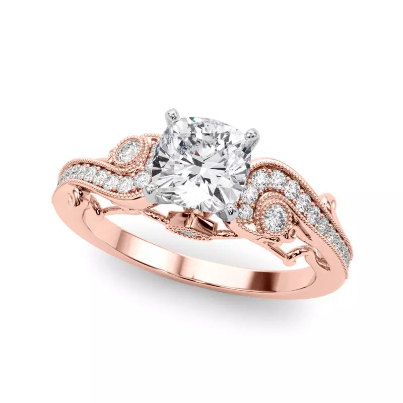 Vintage Inspired Cushion Engagement Ring
