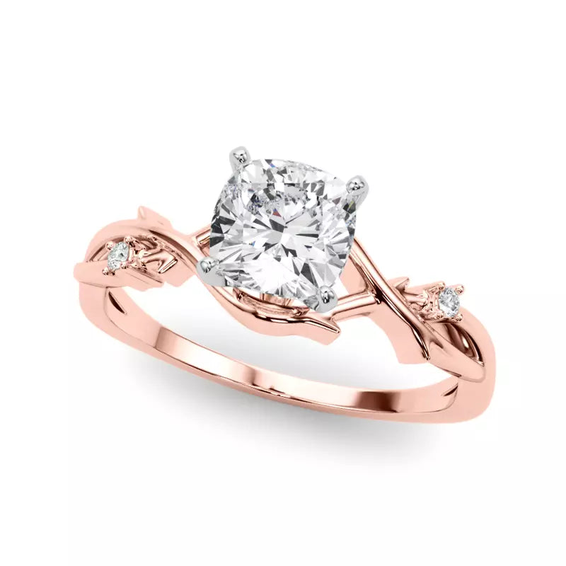 Nature Inspired Cushion Engagement Ring