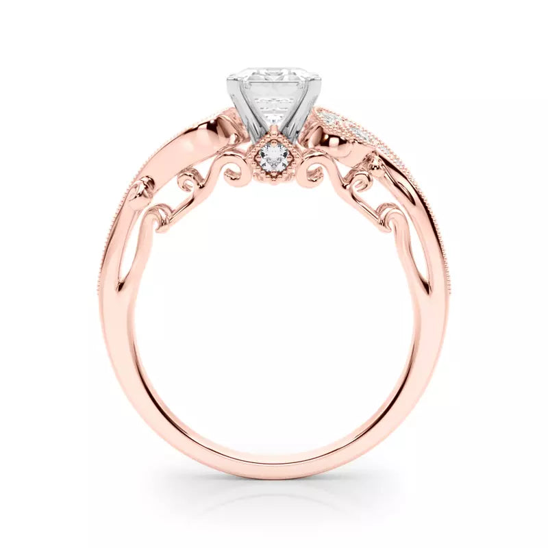 Vintage Inspired Emerald Engagement Ring