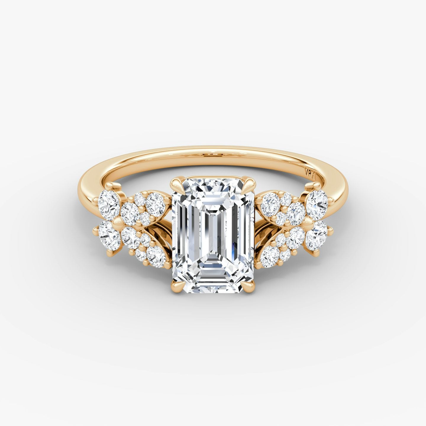 The Signature Floral Emerald Gold Engagement Ring