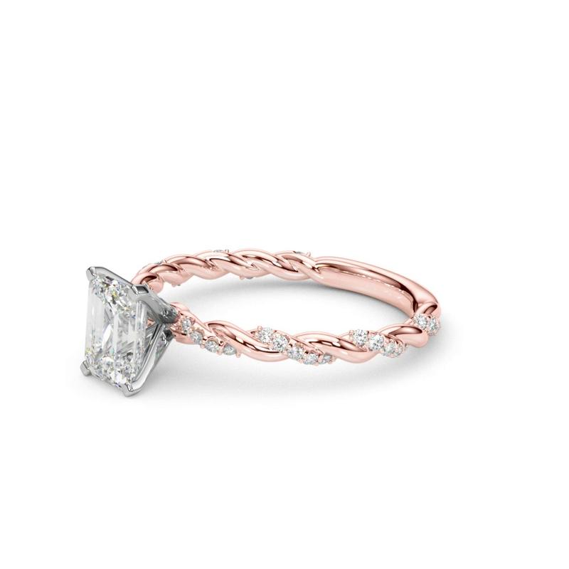 lab Diamond Emerald Twist Engagement Ring