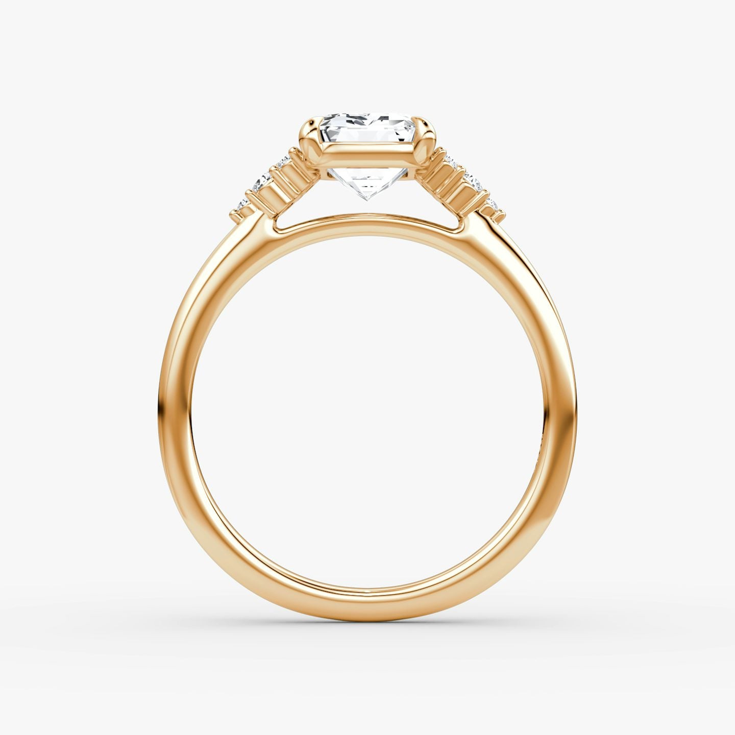 The Side Cluster Cathedral Emerald Engagement Ring
