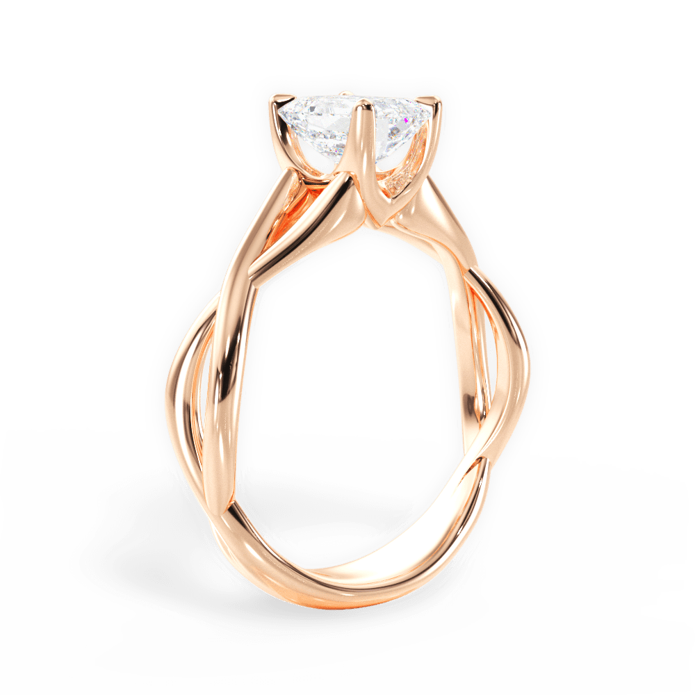 Emerald Cut Open-Twist Solitaire Engagement Ring