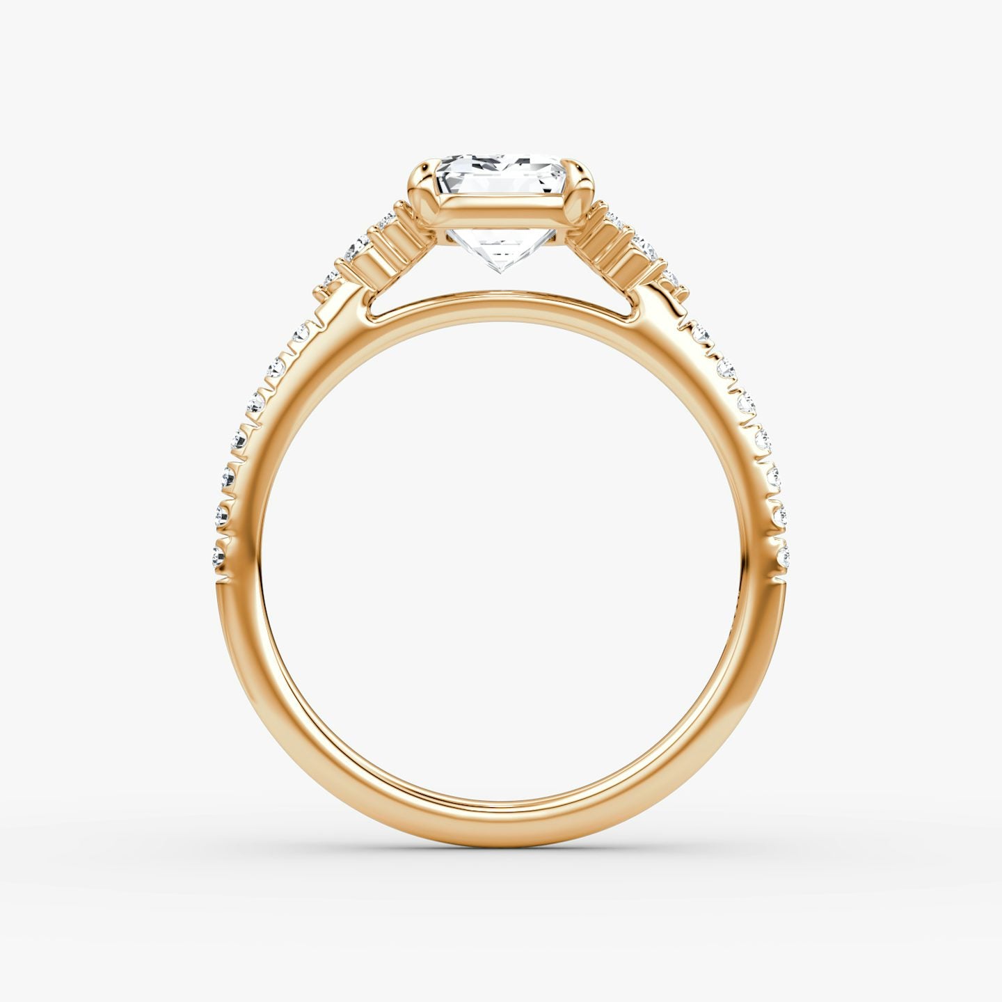 The Side Cluster Cathedral Emerald Engagement Ring