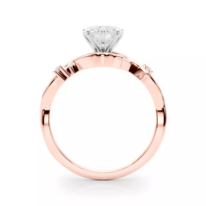 Nature Inspired Heart Engagement Ring