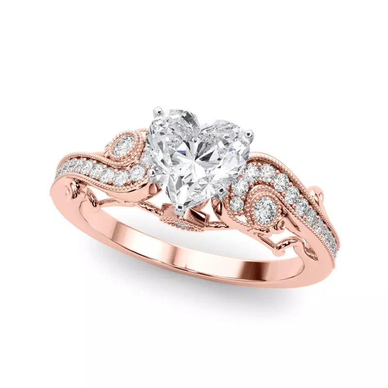 Vintage Inspired Heart Engagement Ring