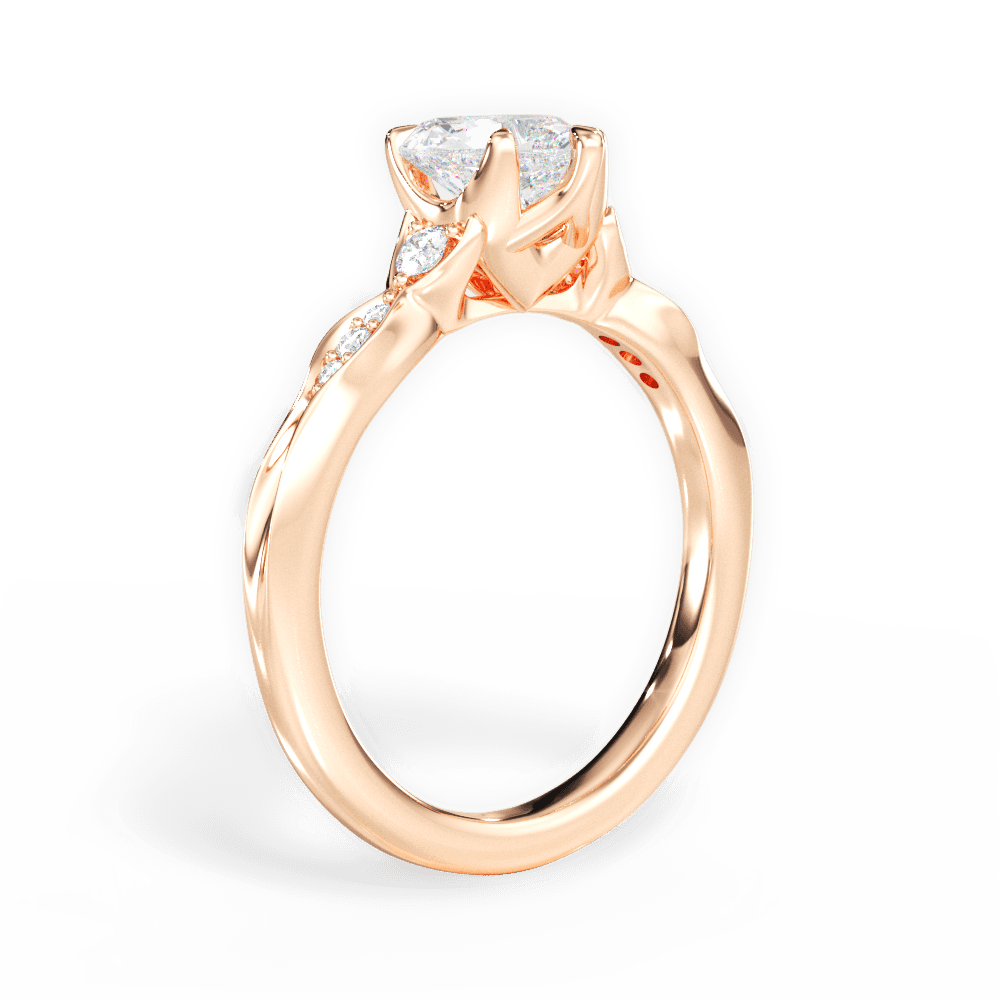 Heart Cut Vintage Diamond Accent Engagement Ring