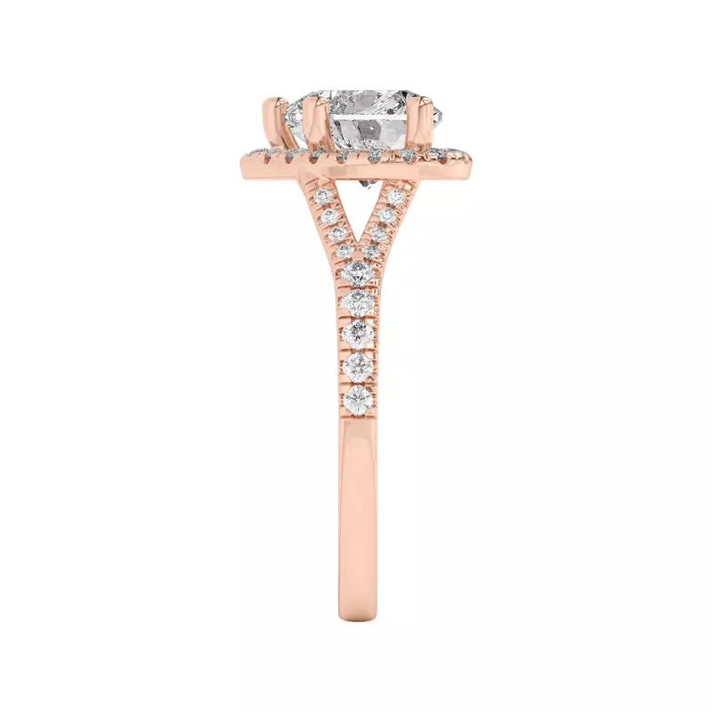 Timeless Halo Heart Engagement Ring