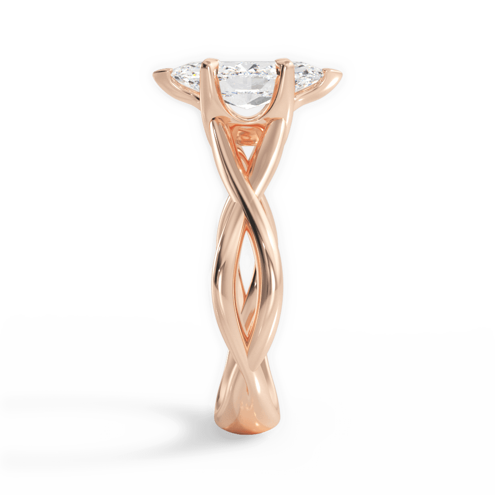Marquise Cut Open-Twist Solitaire Engagement Ring