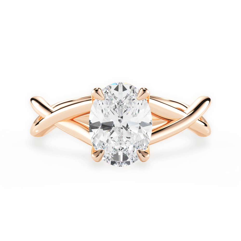 Oval Cut Open-Twist Solitaire Engagement Ring