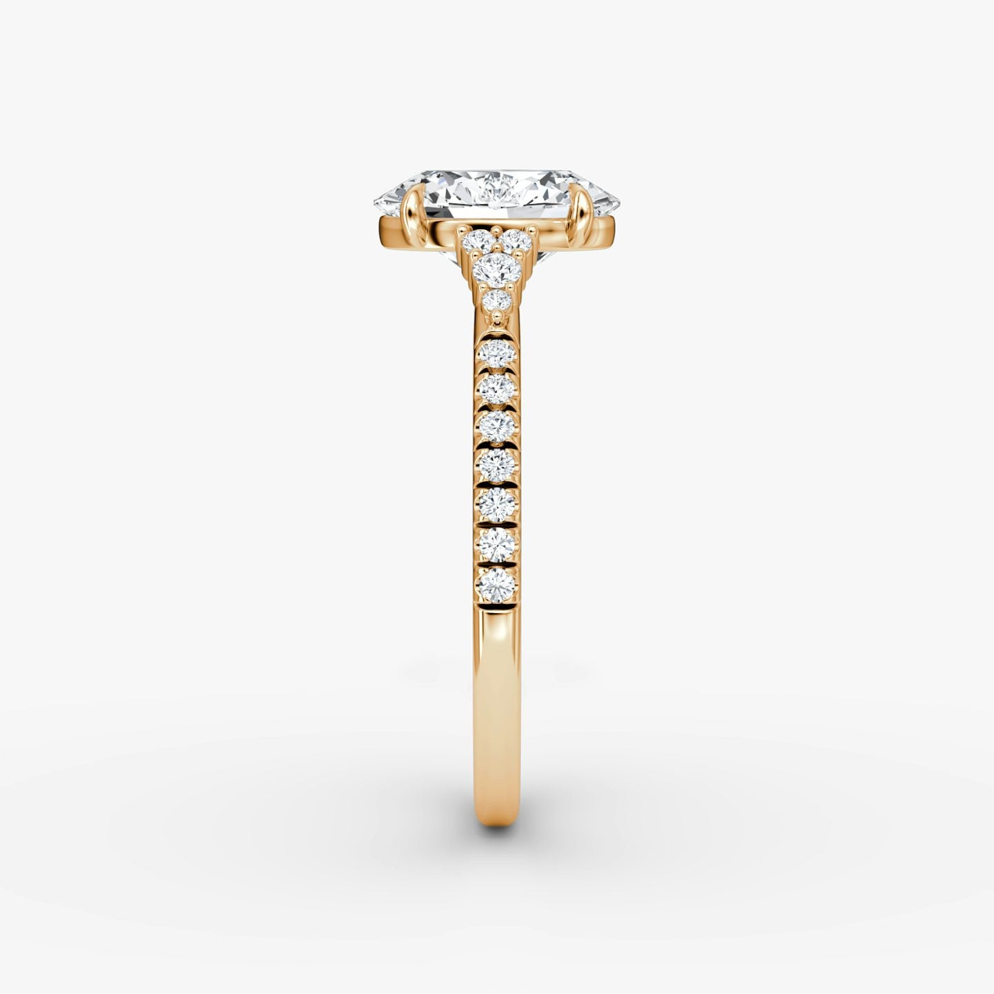 The Side Cluster Cathedral Oval Engagement Ring