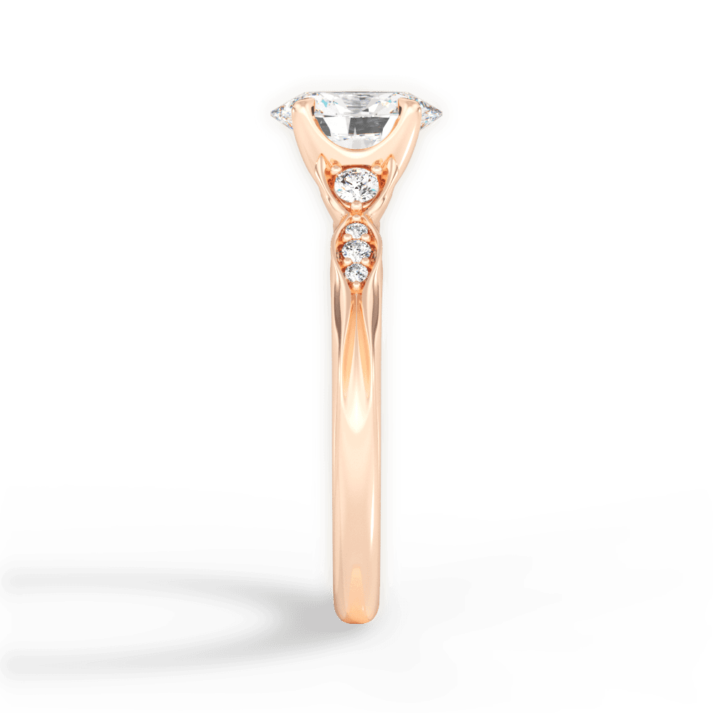 Oval Cut Vintage Diamond Accent Engagement Ring