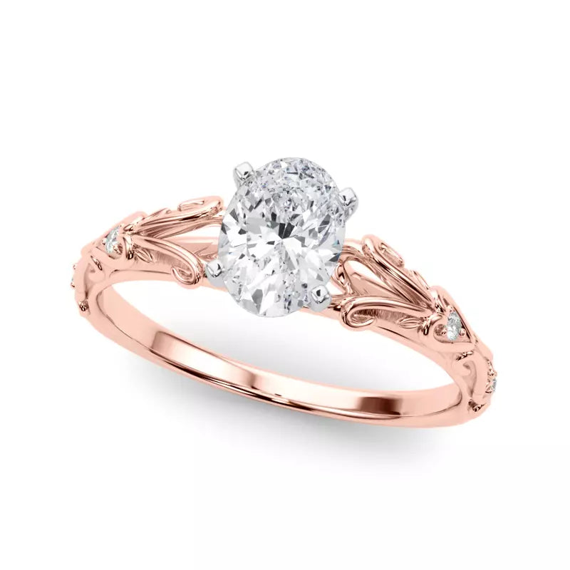 Vintage Inspired Oval Engagement Ring