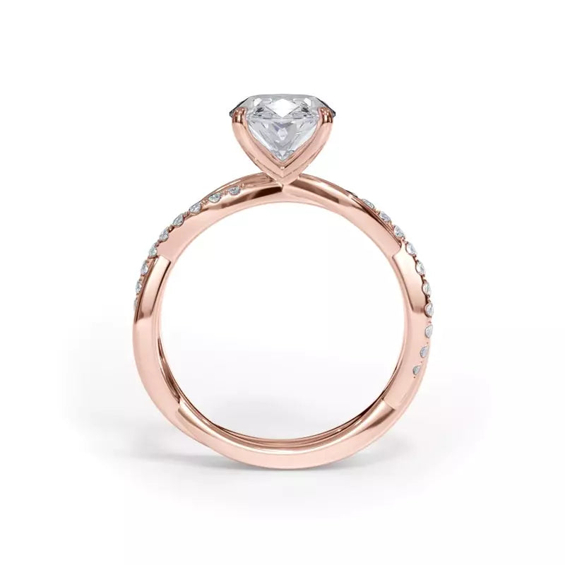 Pavé Twist Oval Engagement Ring