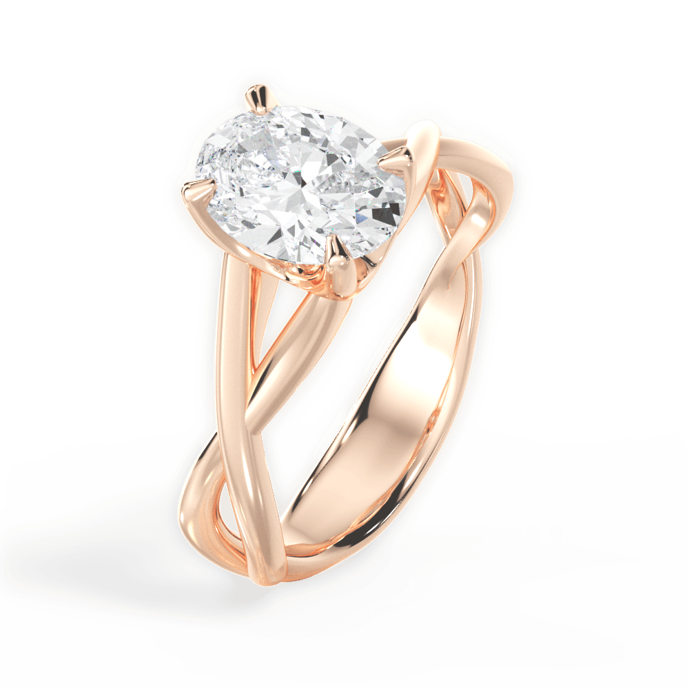 Oval Cut Open-Twist Solitaire Engagement Ring