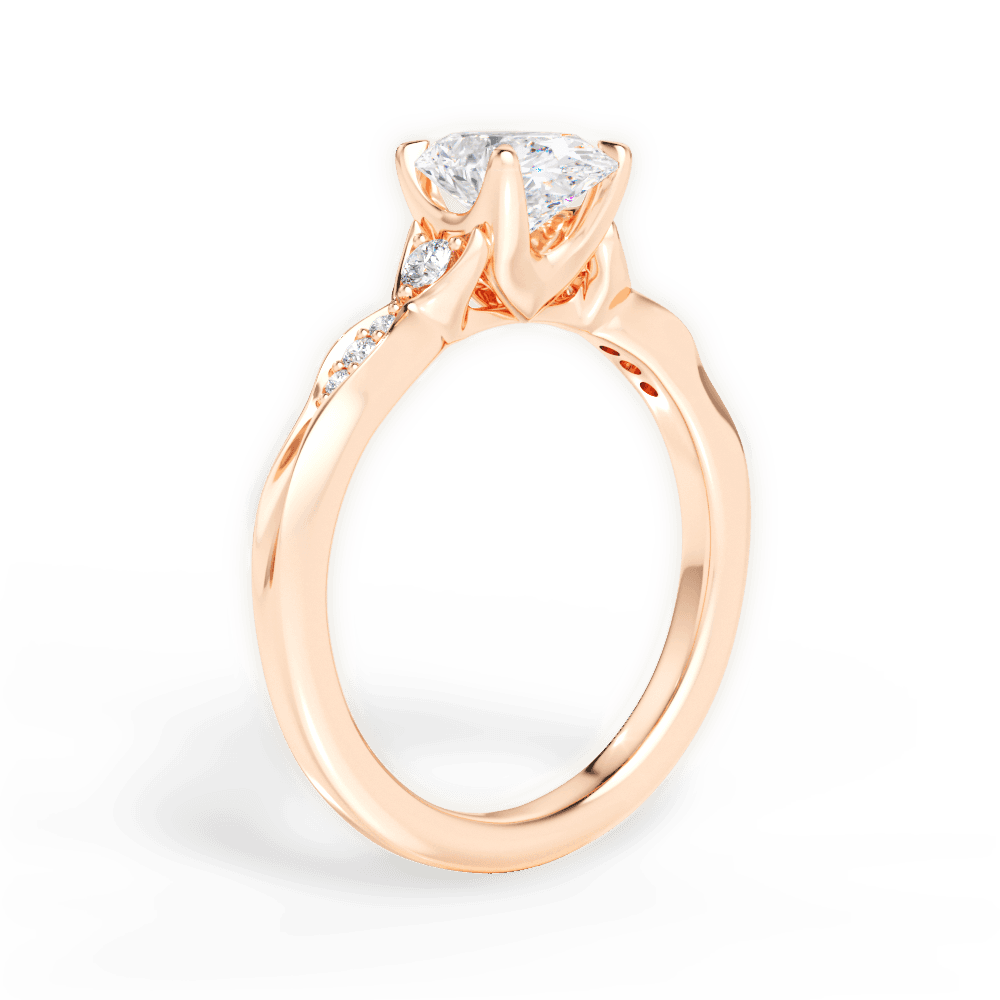 Oval Cut Vintage Diamond Accent Engagement Ring