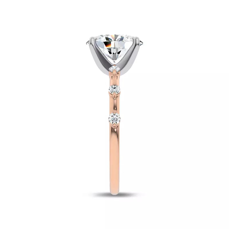 Starlight Spaced Diamond Engagement Oval Ring