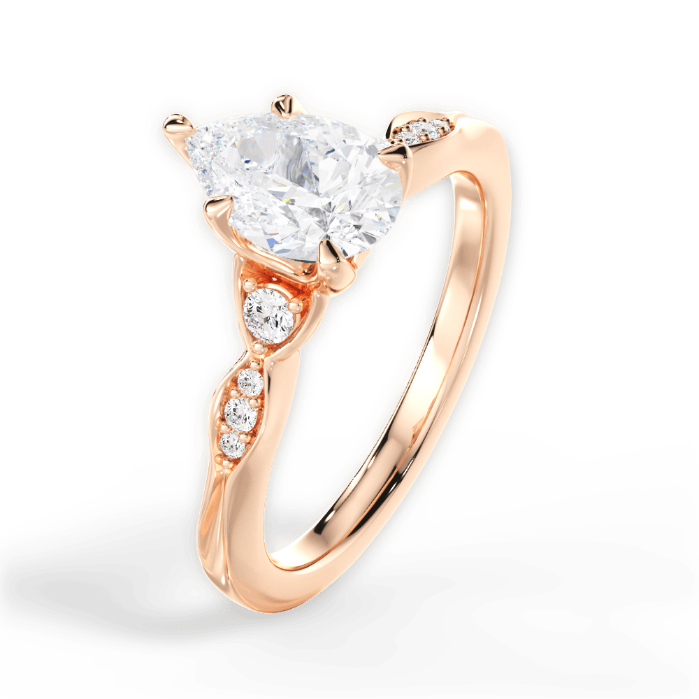 Pear Cut Vintage Diamond Accent Engagement Ring
