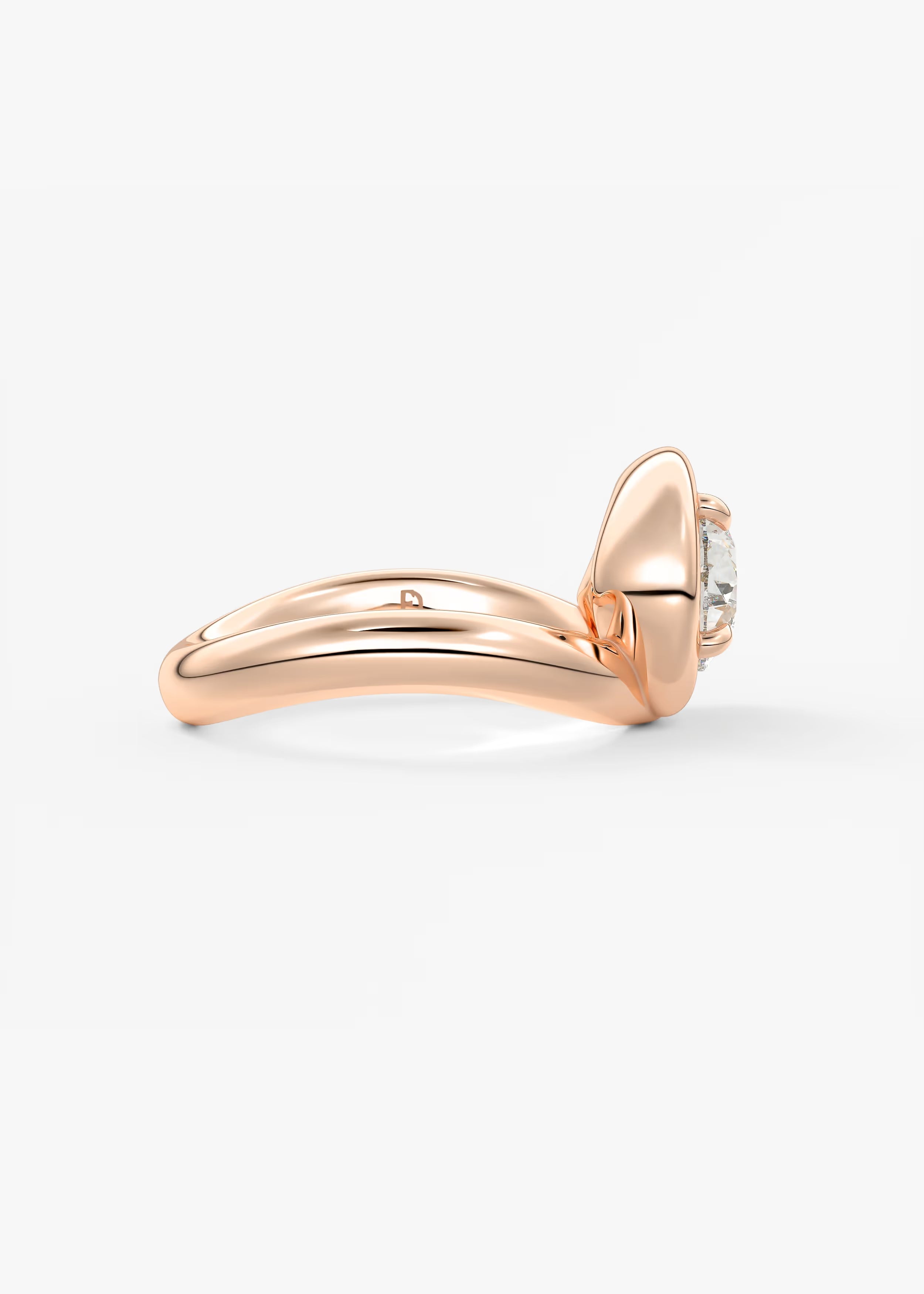 Chunky Pear Cut Collet Engagement Ring