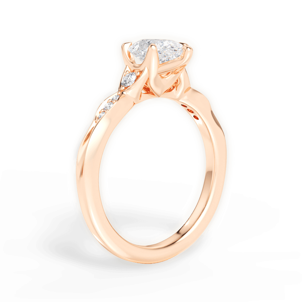 Pear Cut Vintage Diamond Accent Engagement Ring