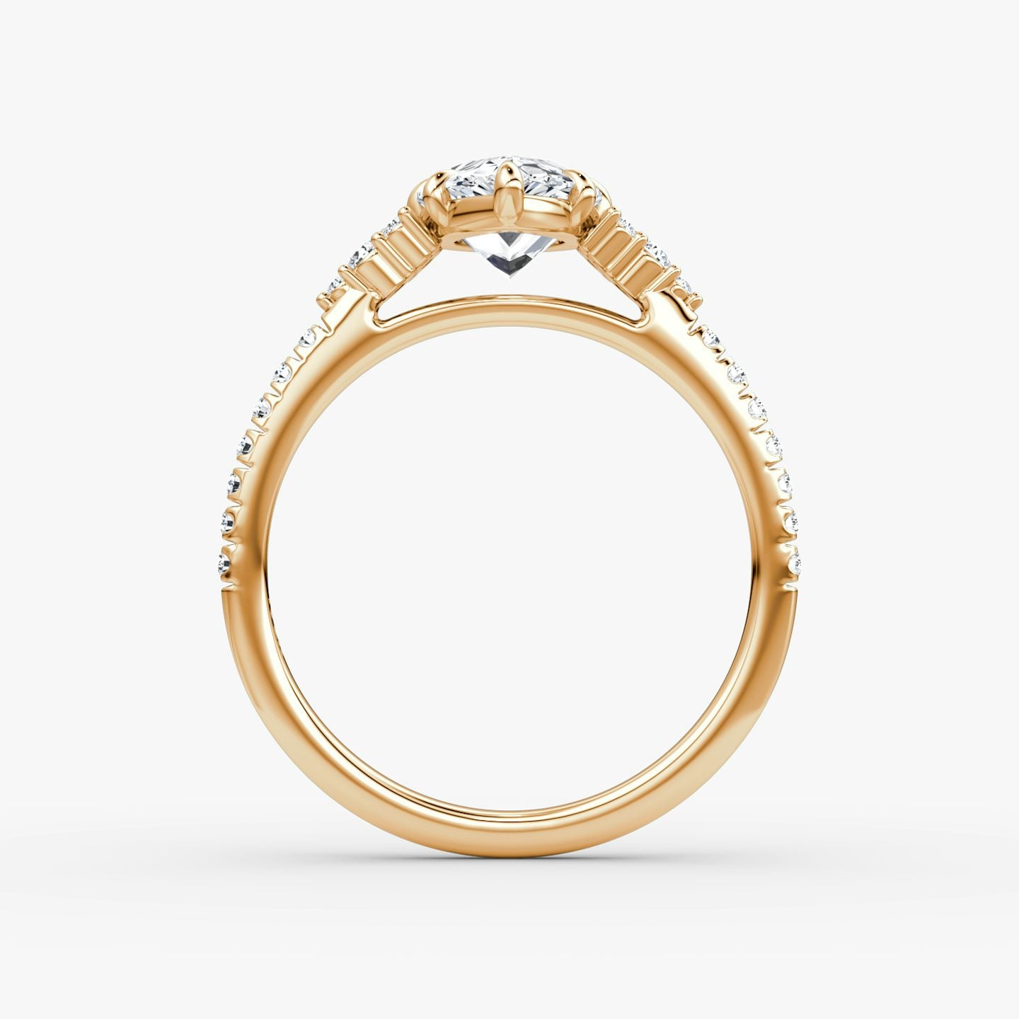 The Side Cluster Cathedral Pear Engagement Ring