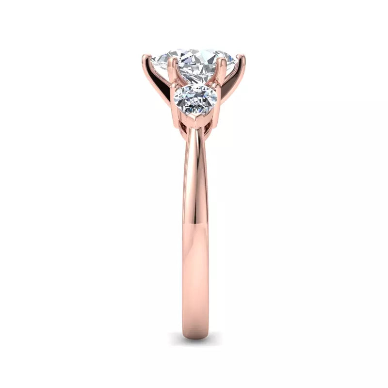 Three-Stone Lab Pear Engagement Ring