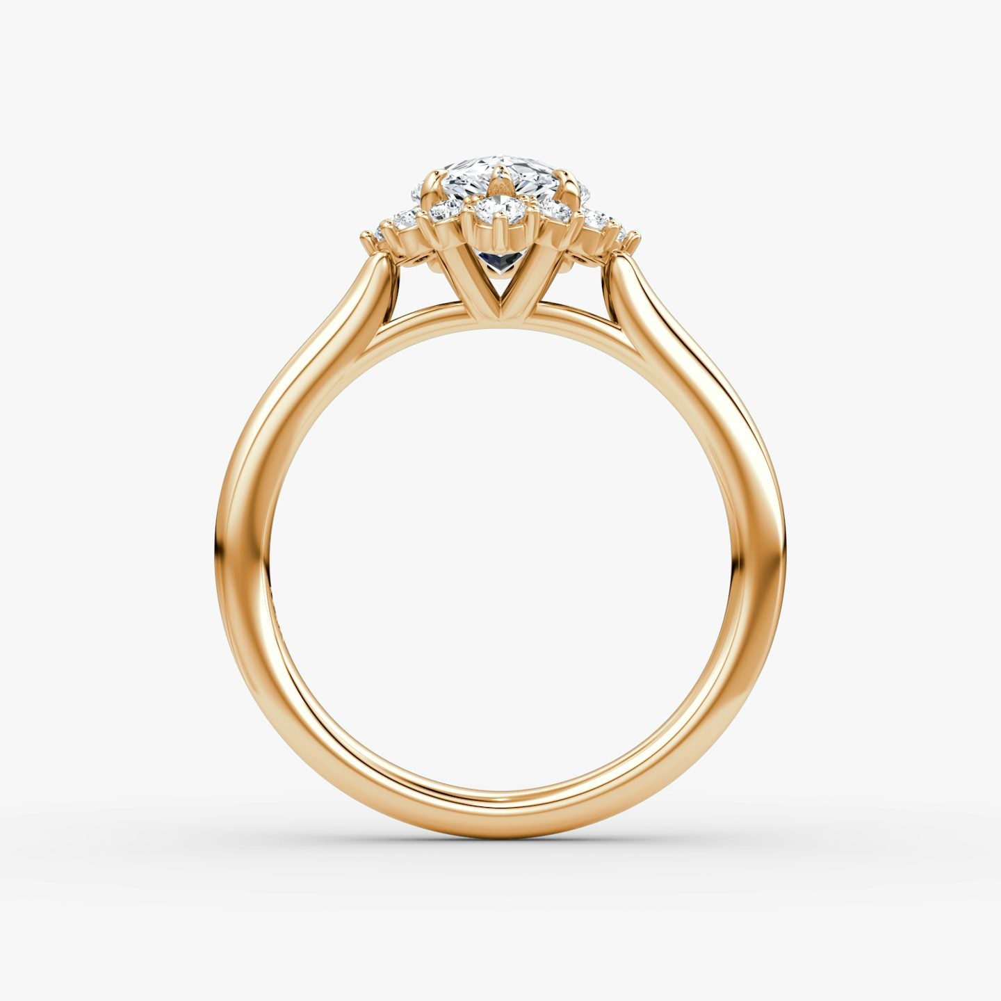 The Aurora Halo Pear Engagement Ring