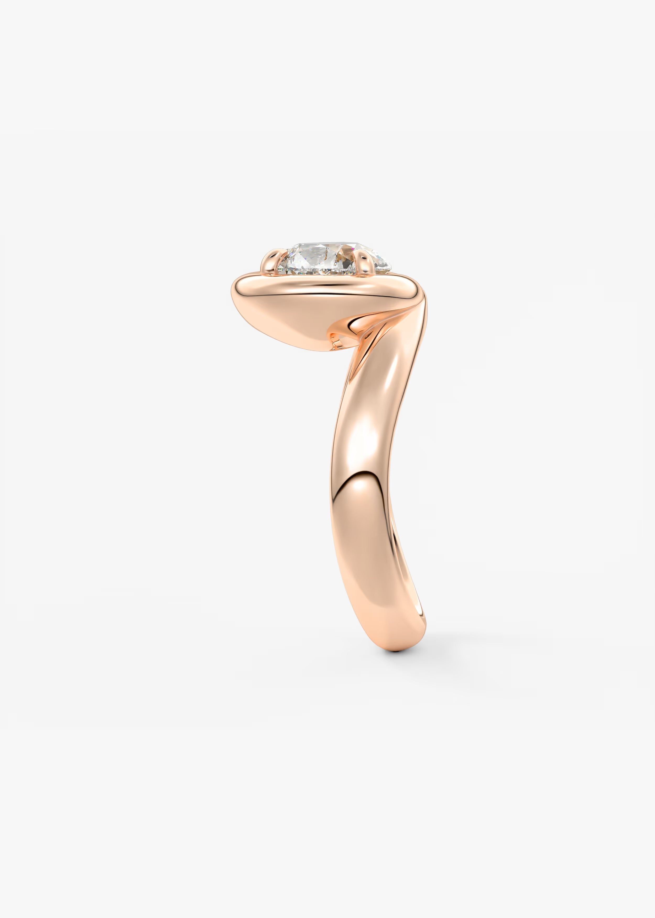 Chunky Pear Cut Collet Engagement Ring