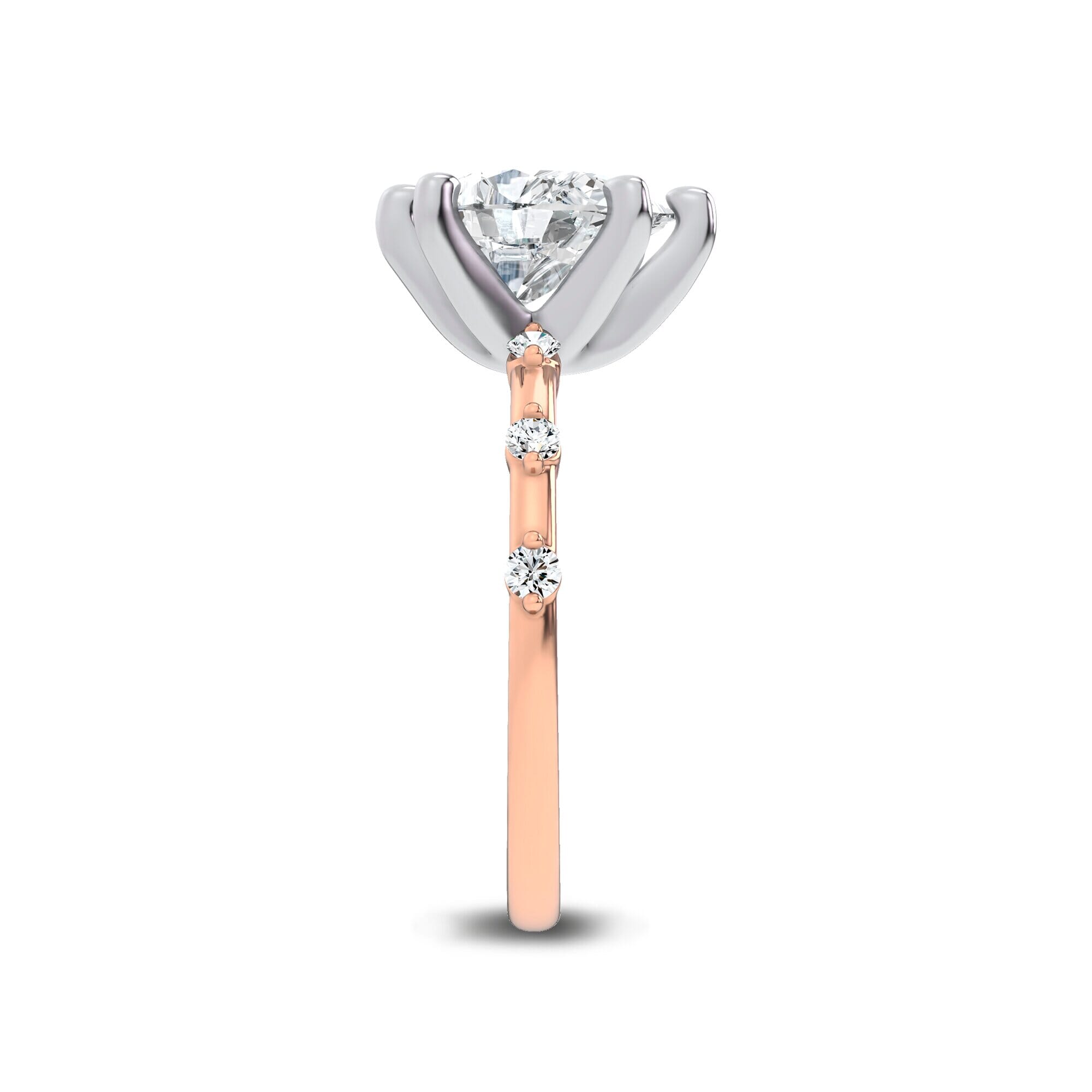 Starlight Spaced Diamond Engagement Pear Ring