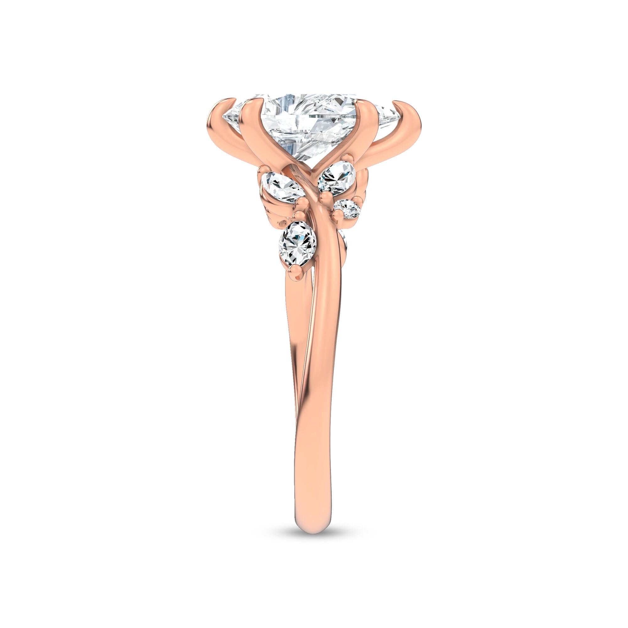 Nature-Inspired Engagement Pear Ring