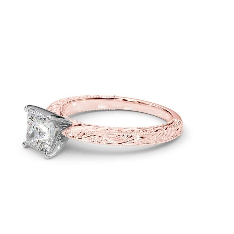 Vintage-Inspired Solitaire Engagement Princess Ring