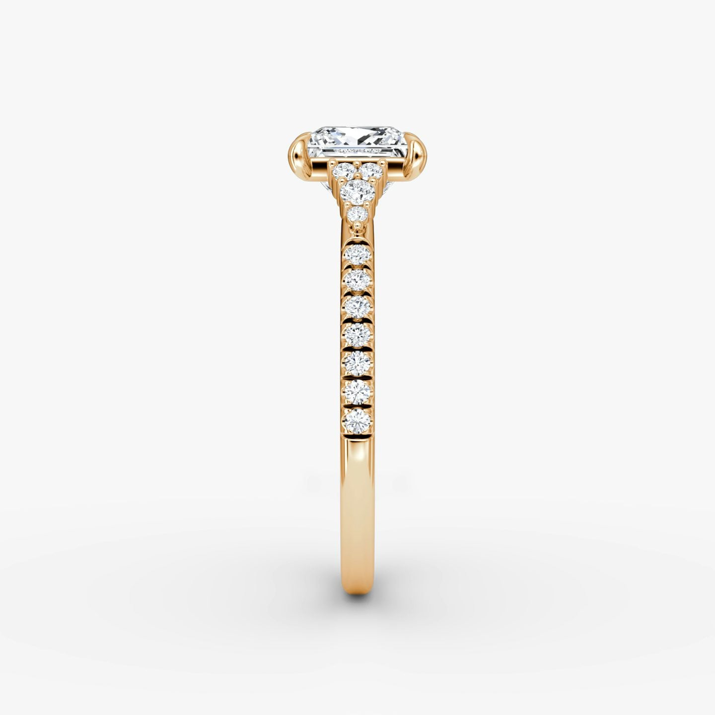 The Side Cluster Cathedral Princess Engagement Ring