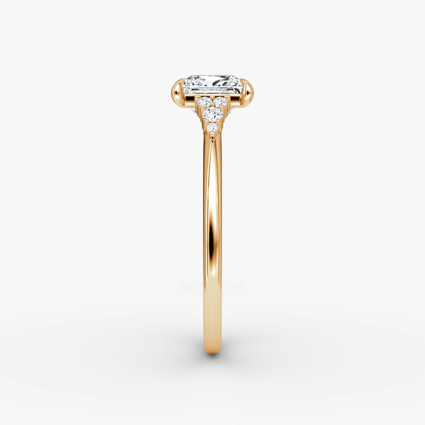 The Side Cluster Cathedral Princess Engagement Ring