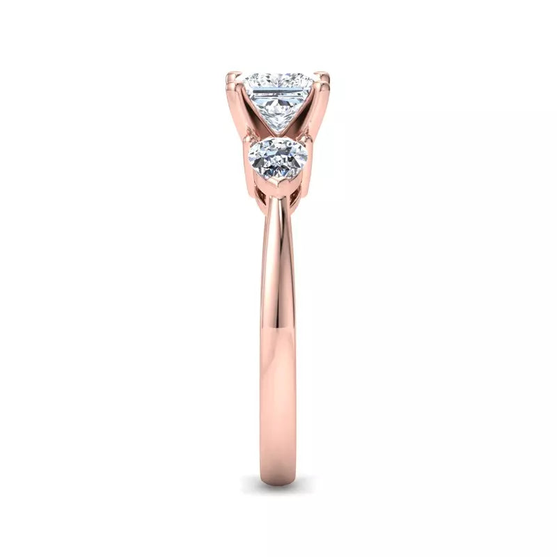 Three-Stone Lab Princess Engagement Ring