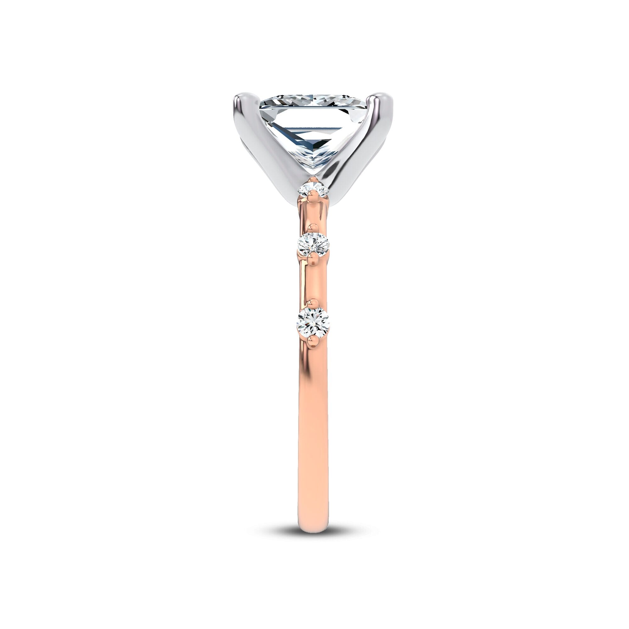 Starlight Spaced Diamond Engagement Princess Ring