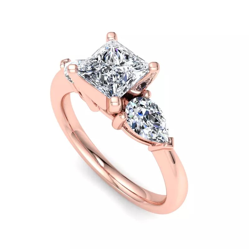 Three-Stone Lab Princess Engagement Ring
