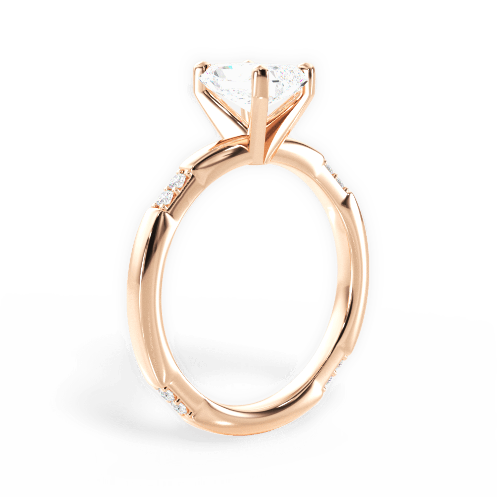 Radiant Cut Tapered Diamond Engagement Ring