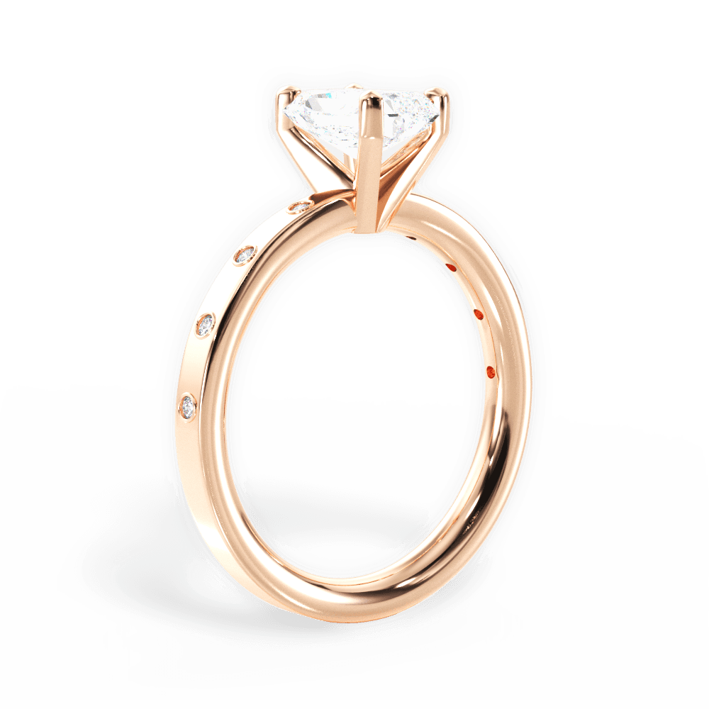 Radiant Cut Diamond Band Engagement Ring