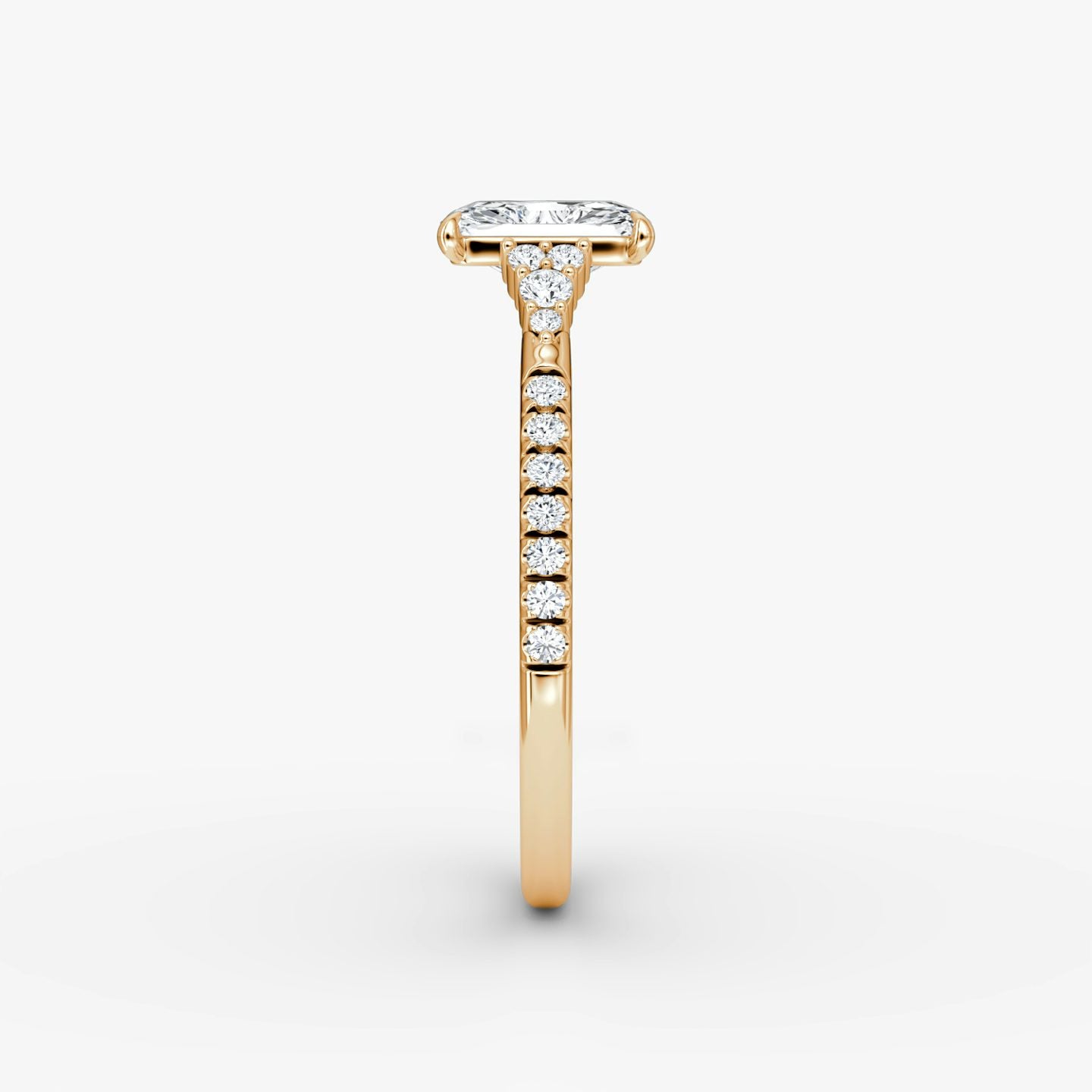 The Side Cluster Cathedral Radiant Engagement Ring