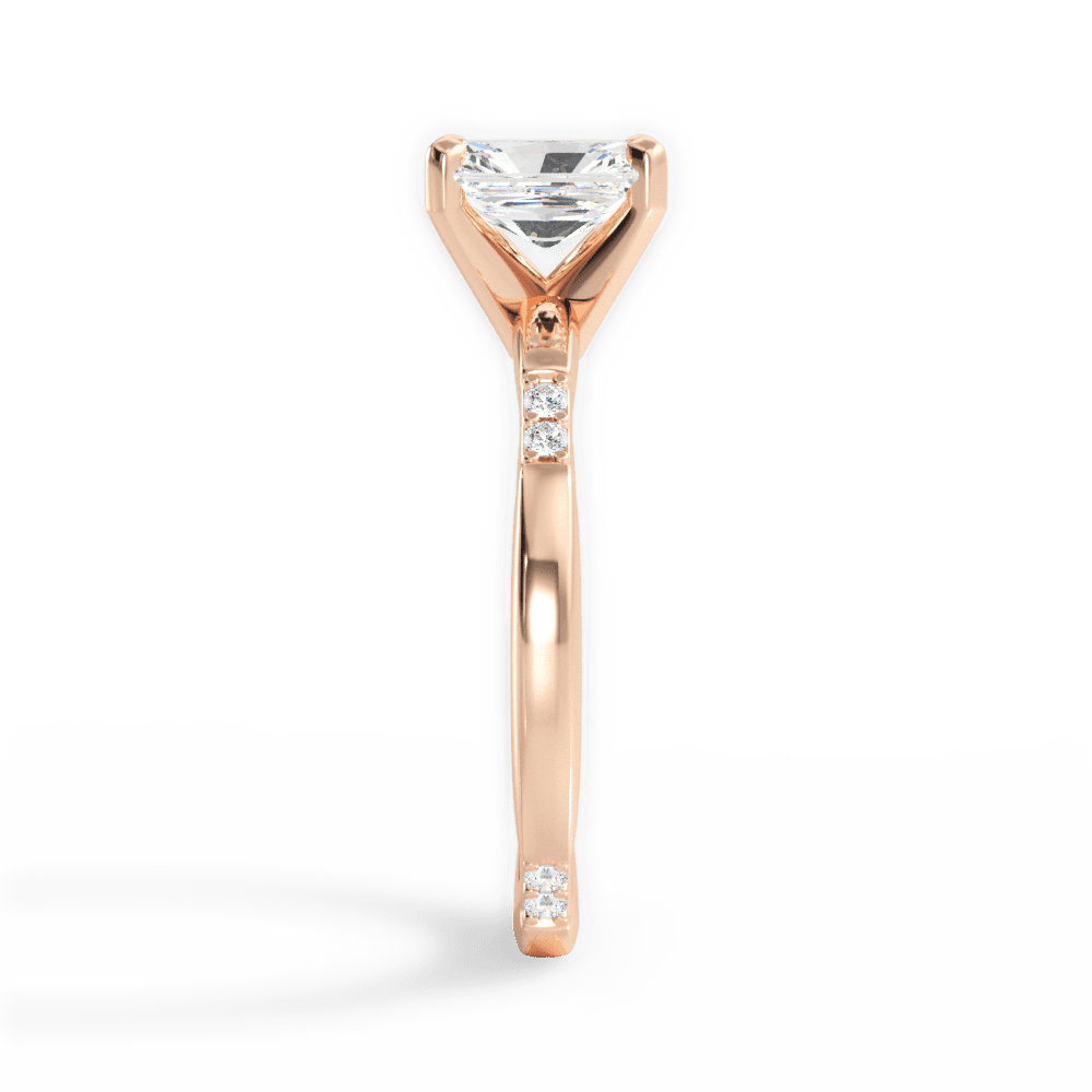Radiant Cut Tapered Diamond Engagement Ring