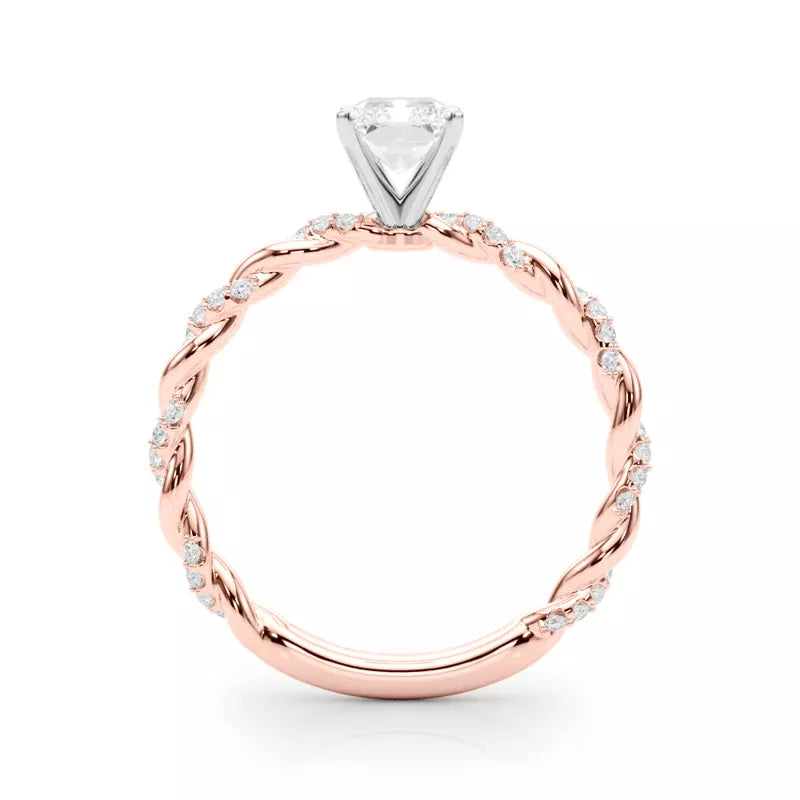 lab Diamond Radiant Twist Engagement Ring