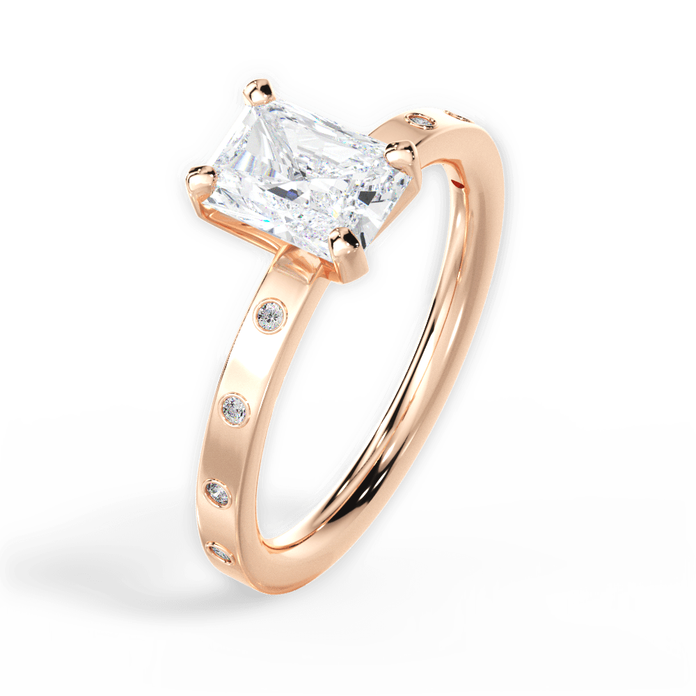 Radiant Cut Diamond Band Engagement Ring