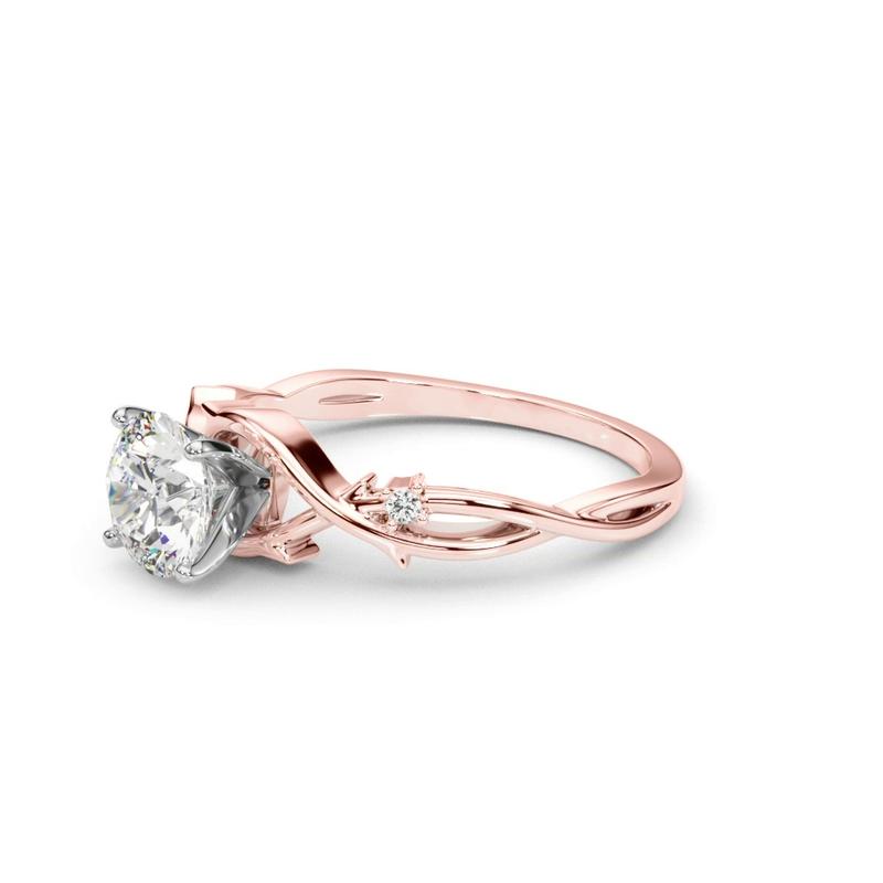 Nature Inspired Round Engagement Ring