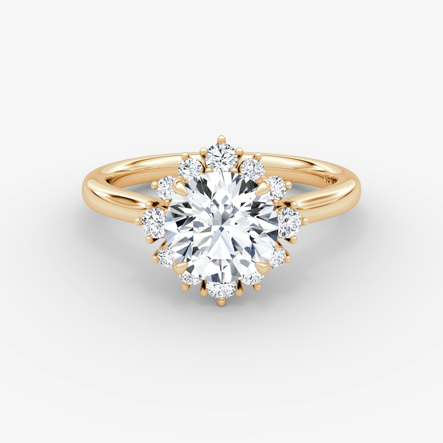 The Aurora Halo Round Brilliant Engagement Ring